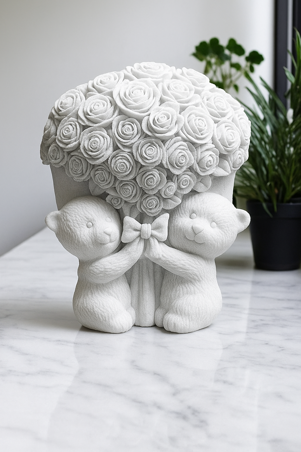 Candela Decorativa "Orsetti & Rose" – Un Dolce Simbolo d'Amore